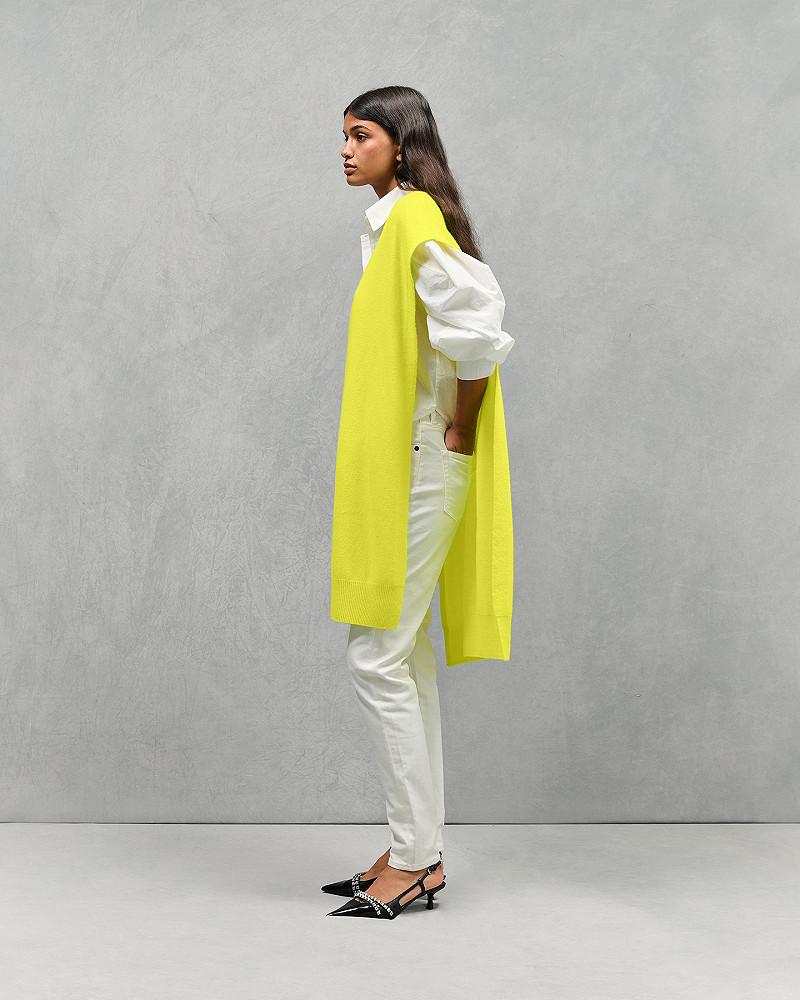 Mes Demoiselles Poncho Neko Délicat Poncho En Cachemire Jaune Fluo