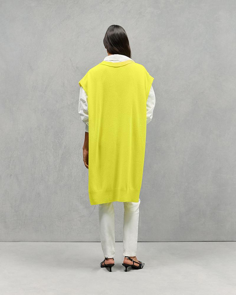 Mes Demoiselles Poncho Neko Délicat Poncho En Cachemire Jaune Fluo