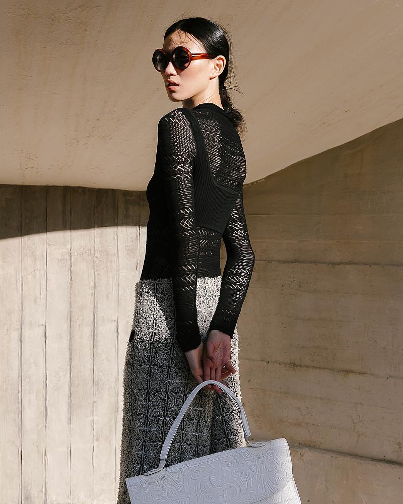 Mes Demoiselles Pull Clodia Top Ultra Féminin En Pointelle Noire