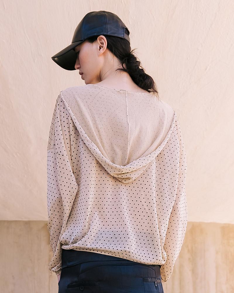 mes demoiselles pull Plutarco Sweatshirt à capuche scintillant en plumetis floqué