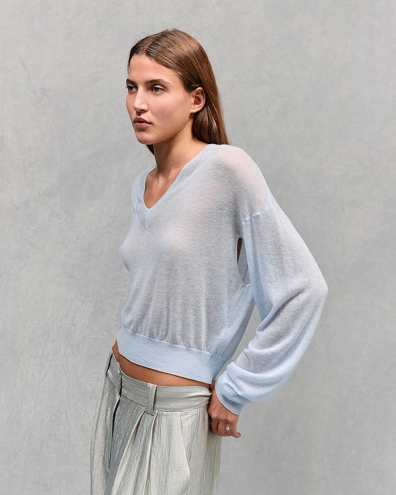 Mes Demoiselles Pull Smurf Petit Pull Bleu Ciel En Maille Superfine