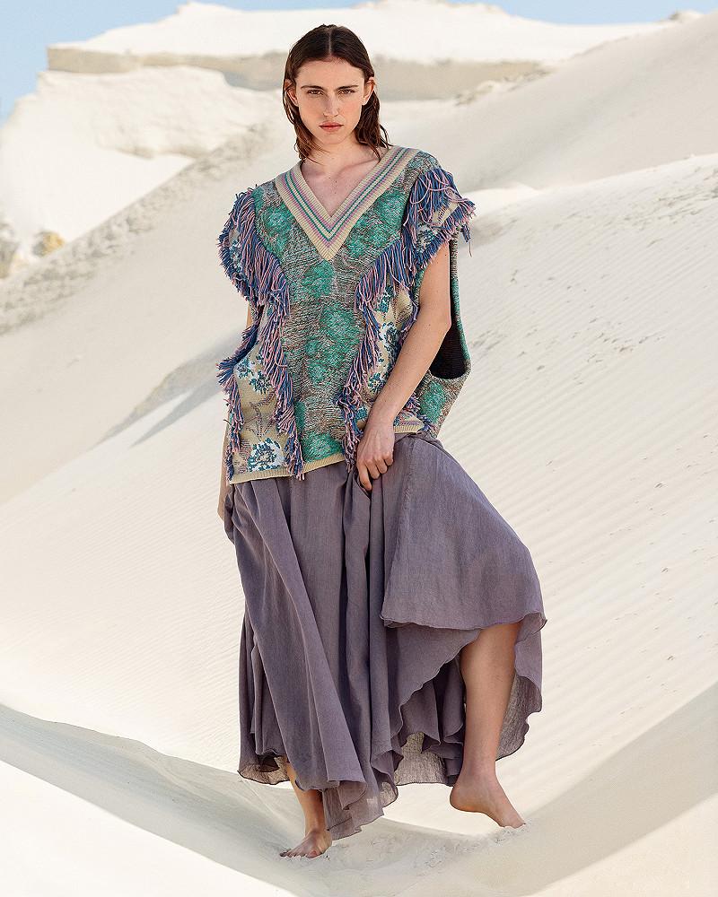Mes Demoiselles Pull Squall Débardeur En Maille Jacquard Tissées