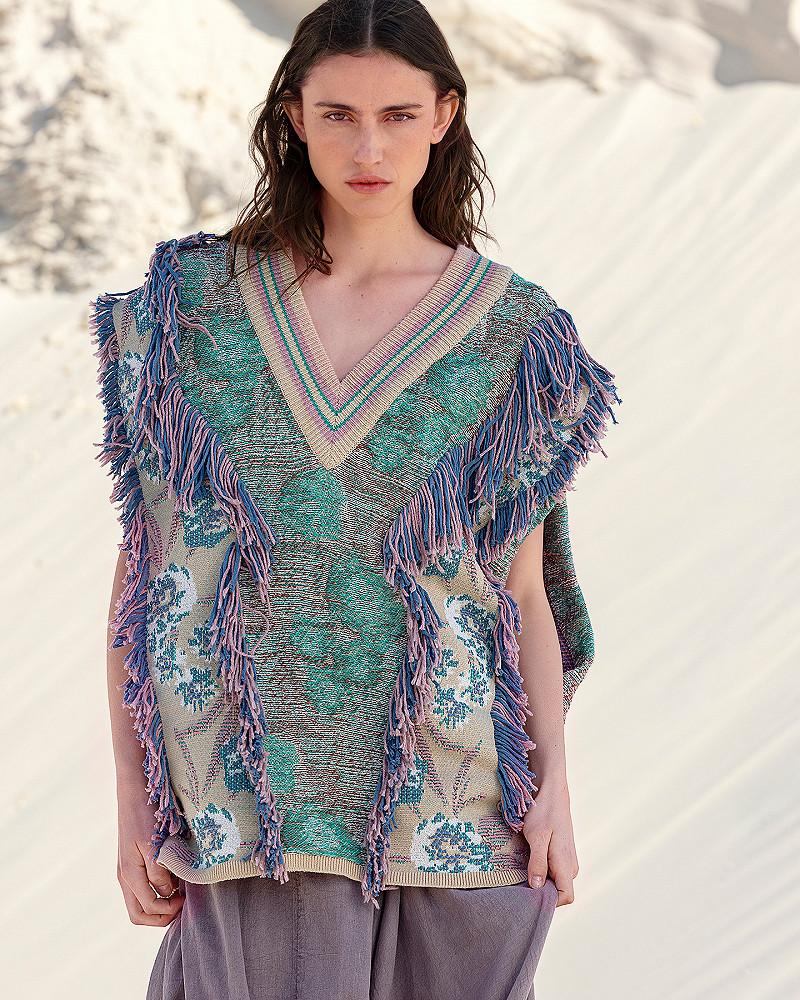 Mes Demoiselles Pull Squall Débardeur En Maille Jacquard Tissées