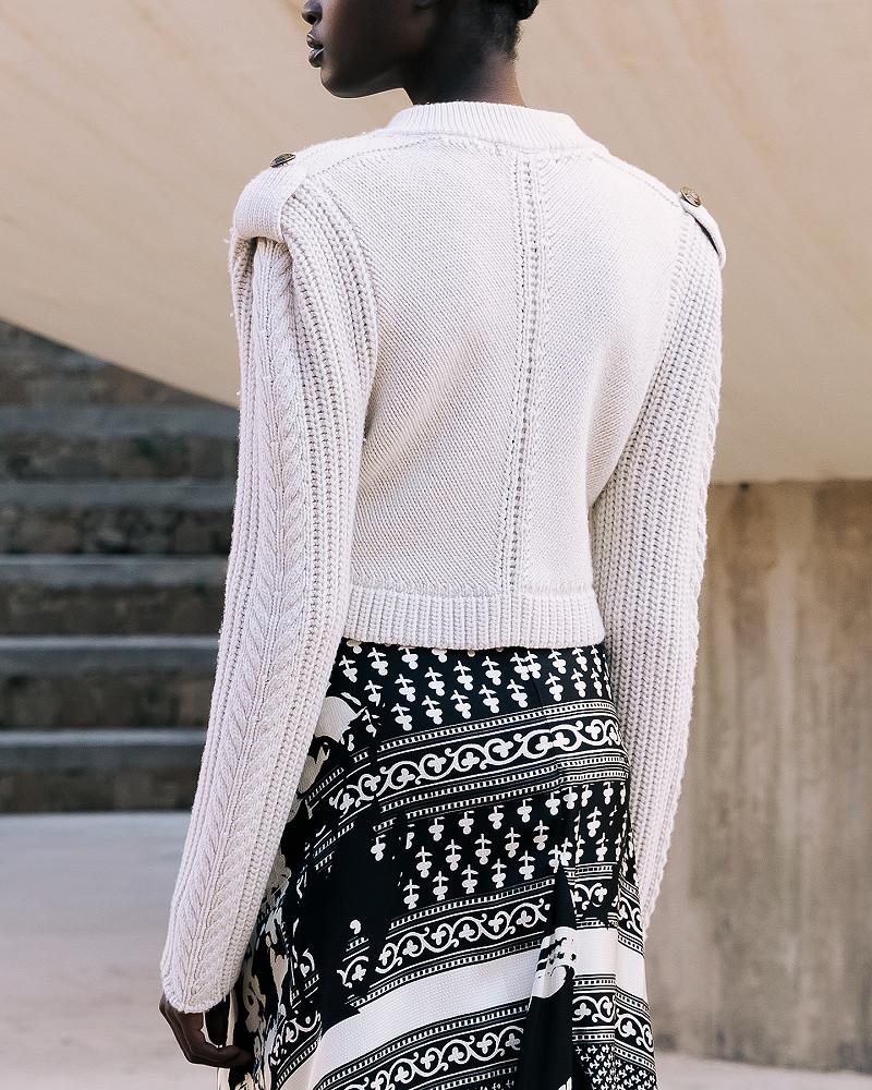 Mes Demoiselles Pull Watson Cardigan Officier En Mailles Et Jeu De Passementerie