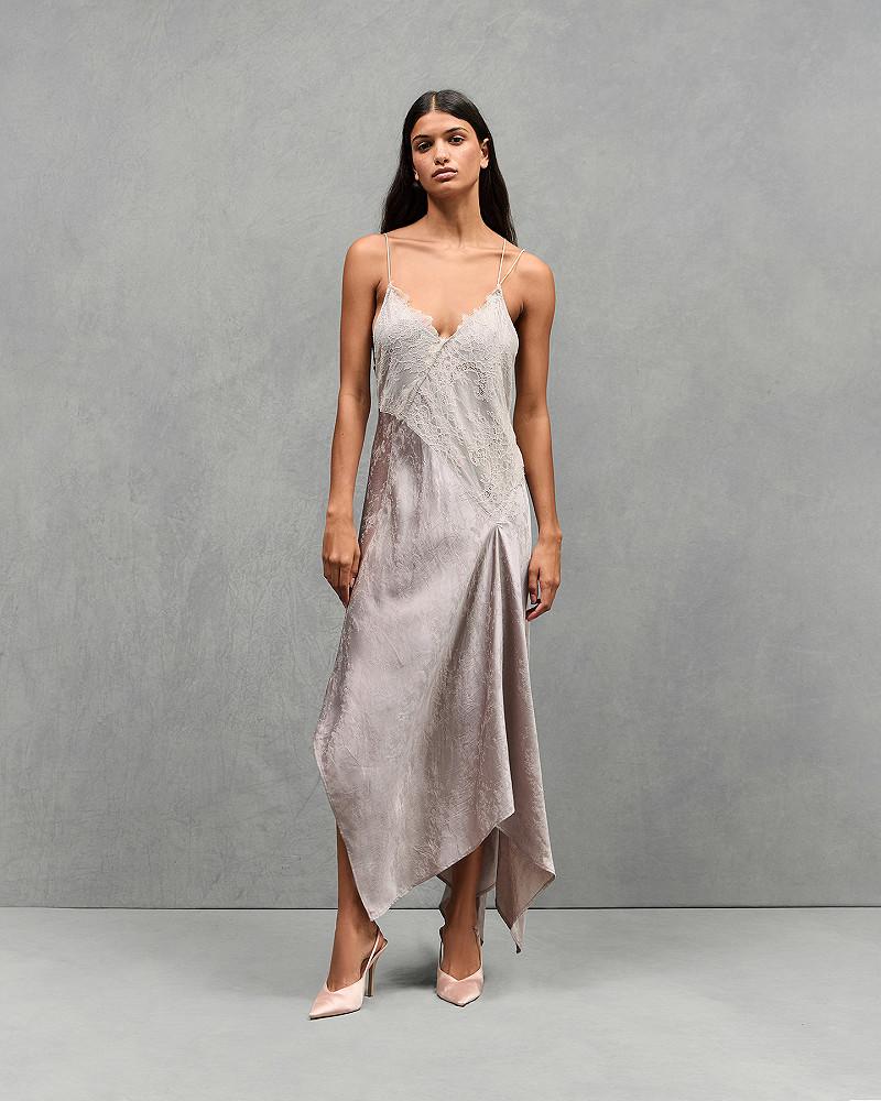 Mes Demoiselles Robe Adona Robe Mi-longue En Viscose Jacquard Et Dentelle Chantilly
