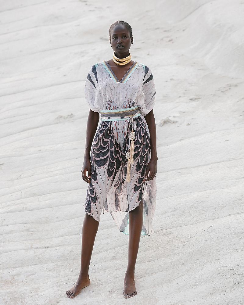 mes demoiselles robe Bevalier Robe imprimée et brodée en coton froissé