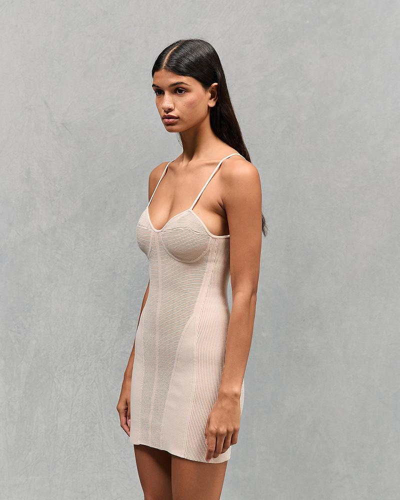 Mes Demoiselles Robe Blom Robe Courte En Mailles Stretch Rose