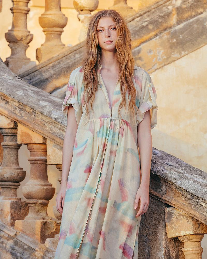 Mes Demoiselles Robe Darelle Robe Longue Souple En Coton Lurex
