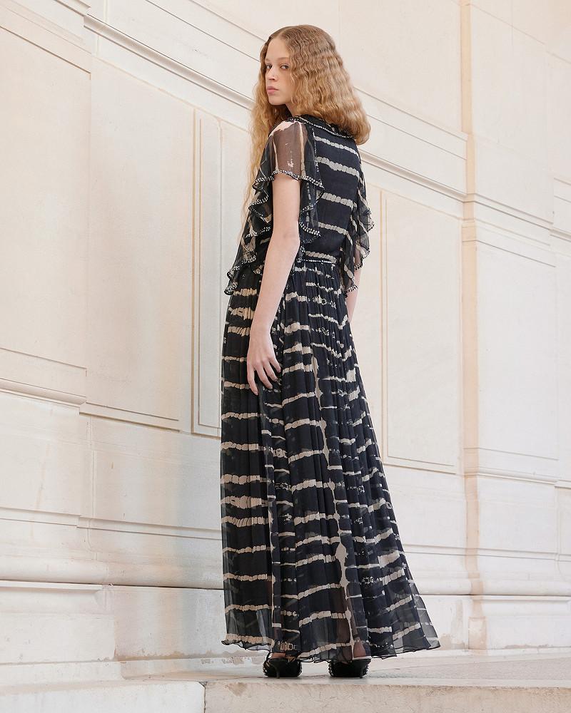 Mes Demoiselles Robe Dopher Robe Longue Noire En Mousseline De Viscose