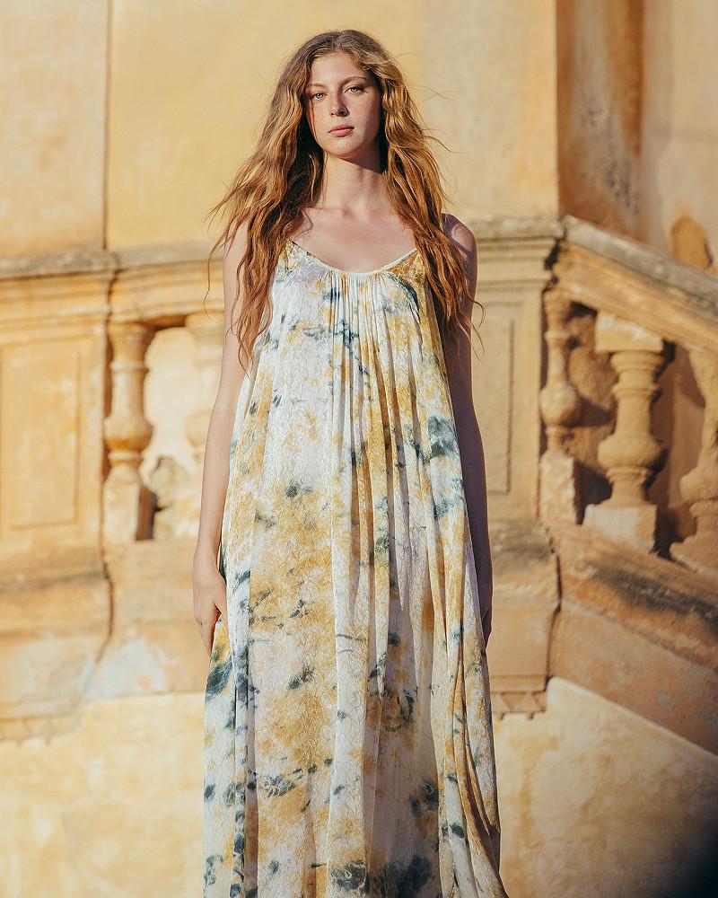 Mes Demoiselles Robe Ivol Longue Robe à Bretelles Imprimée Tye&dye