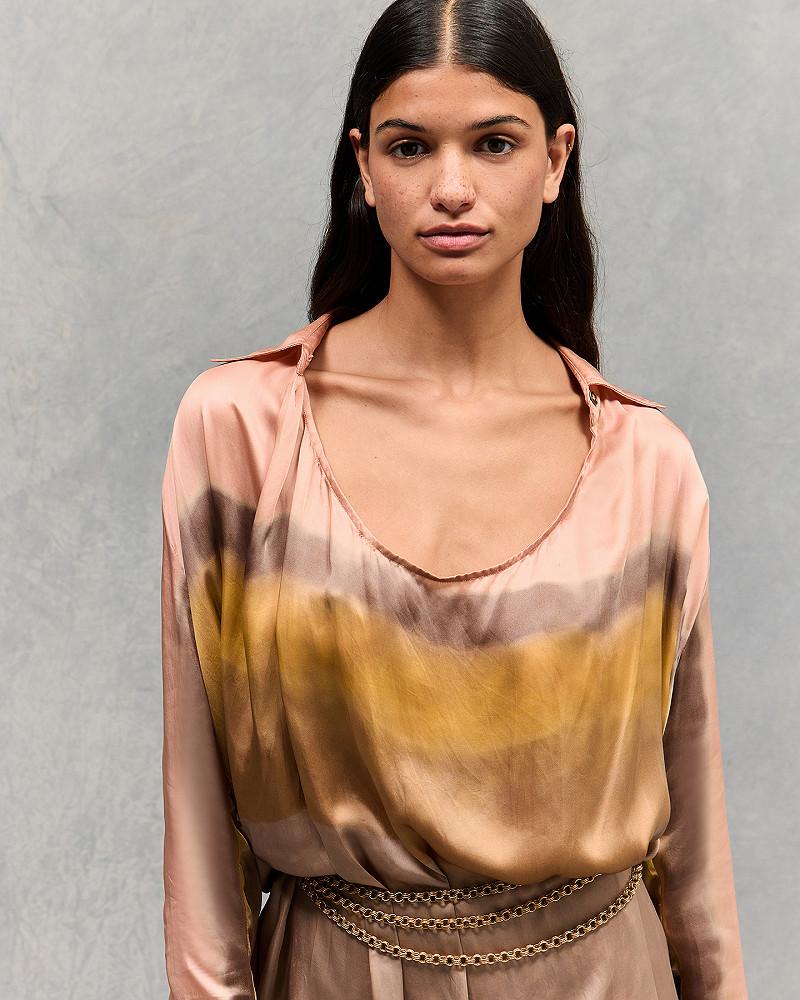 Mes Demoiselles Robe Maruli Robe Droite Tye &dye Dégradé De Rose Et Jaune