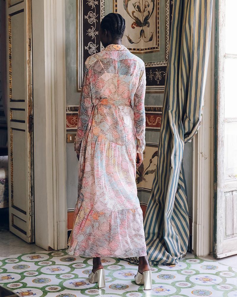 Mes Demoiselles Robe Odette Longue Robe Souple Aux Motifs Colorés