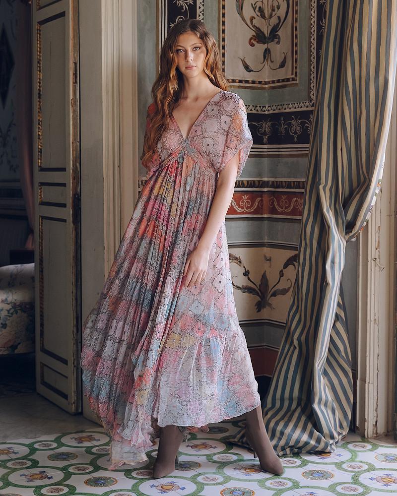Mes Demoiselles Robe Ormay Robe Longue Féminine En Viscose Crinkled