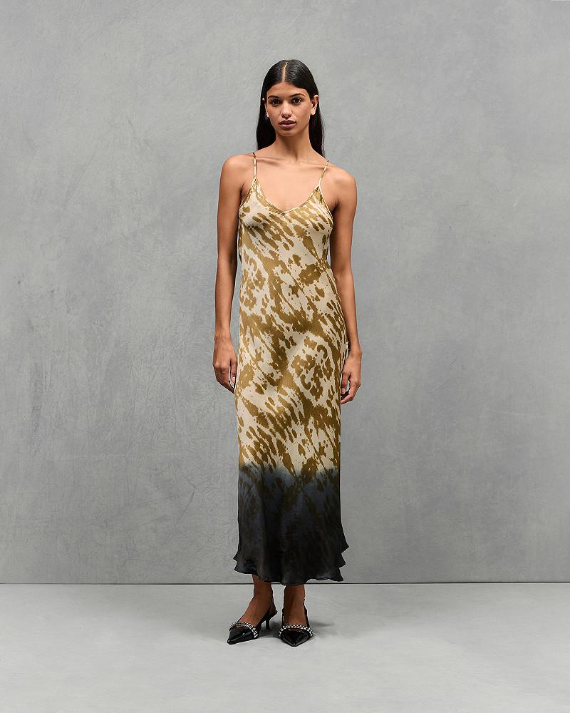 Mes Demoiselles Robe Waloo Longue Robe Façon Lingerie En Tye&dye Jaune