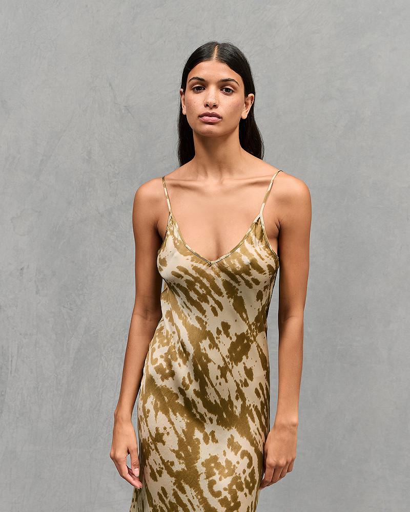 Mes Demoiselles Robe Waloo Longue Robe Façon Lingerie En Tye&dye Jaune