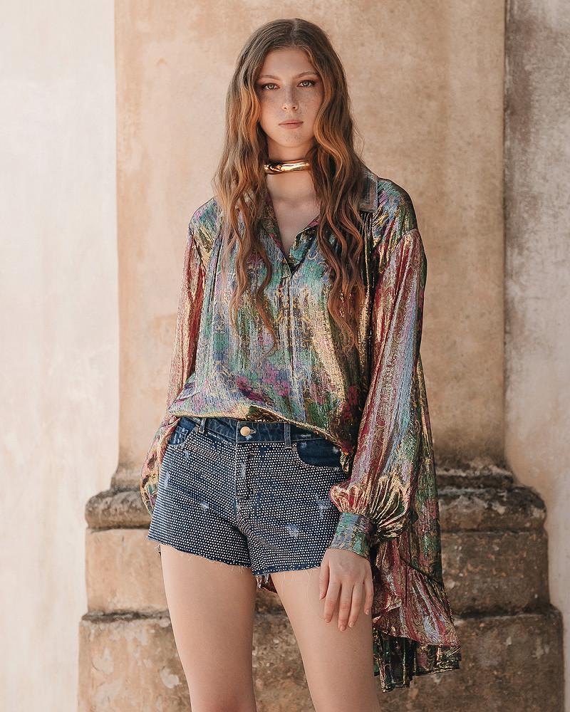 Mes Demoiselles Short Jim Mini Short En Micro Strass
