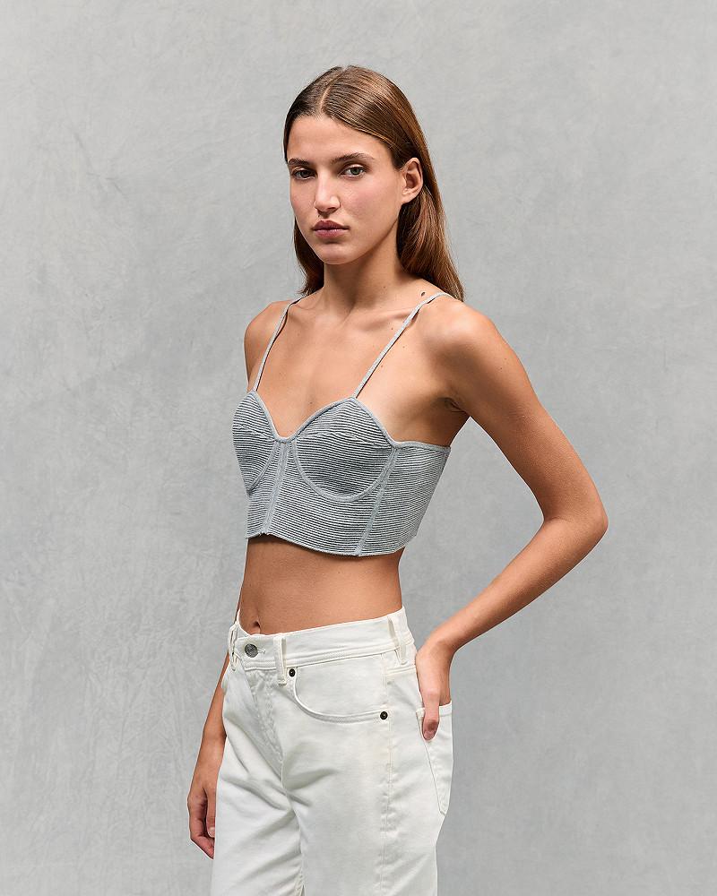 Mes Demoiselles Top Blond Brassière En Mailles Stretch Grise