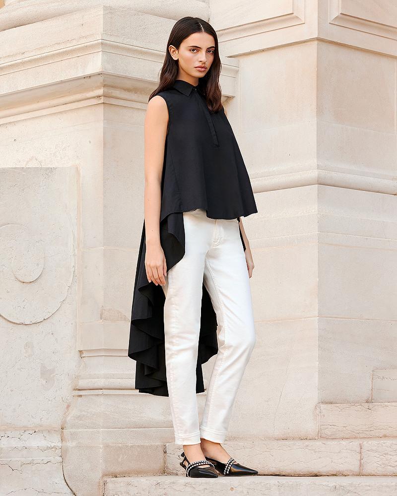 Mes Demoiselles Top Coqui Chemise Extraordinaire En Popeline De Coton Noire