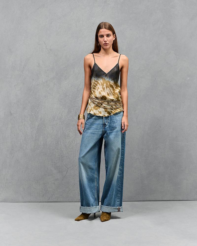 mes demoiselles top Winnie Top façon lingerie en tye&dye jaune