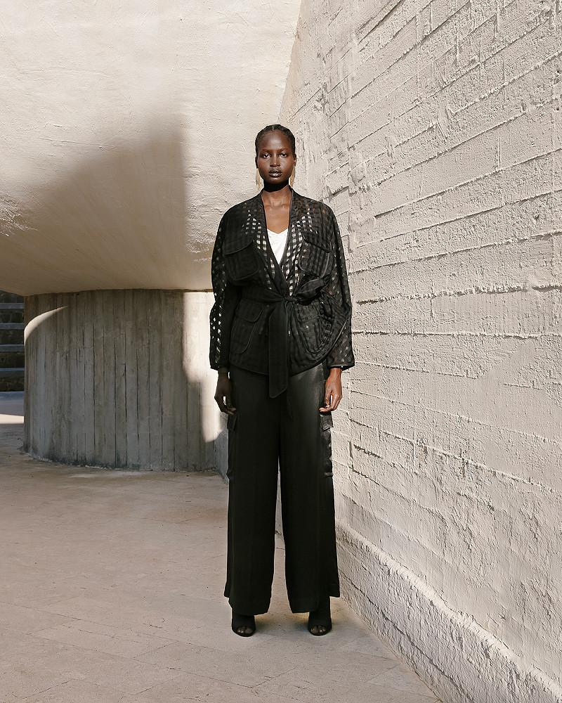 Mes Demoiselles Veste Ciwest Veste En Organza De Soie Noire