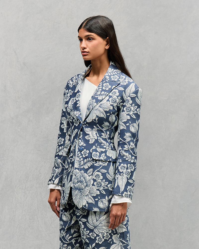 Mes Demoiselles Veste Dida Veste Cintrée En Tissus Jacquard Denim