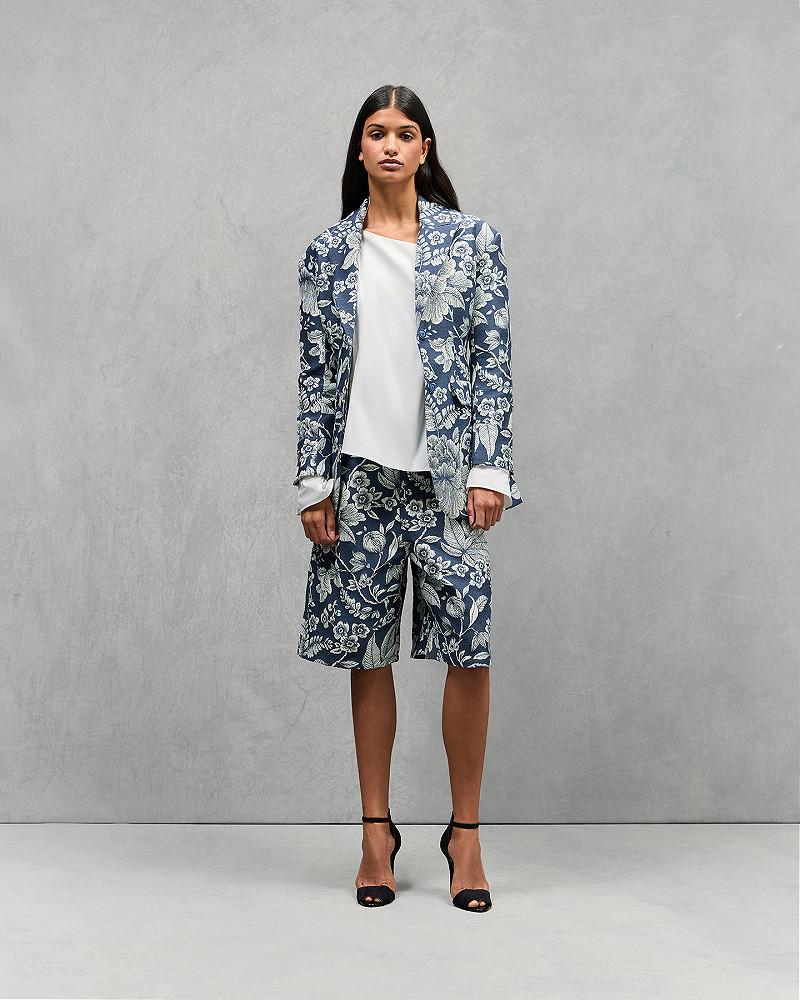 mes demoiselles veste Dida Veste cintrée en tissus jacquard denim