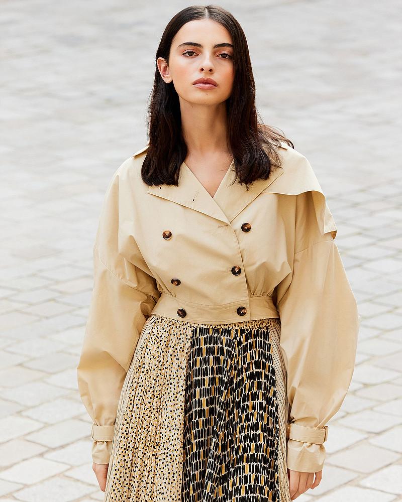 mes demoiselles veste Sulimane Veste courte en popeline de coton beige