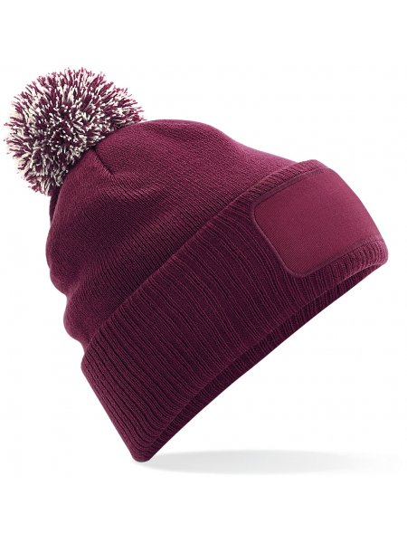 mister tee Bonnet à pompon personnalisé - Snowstar Patch Beechfield - B443