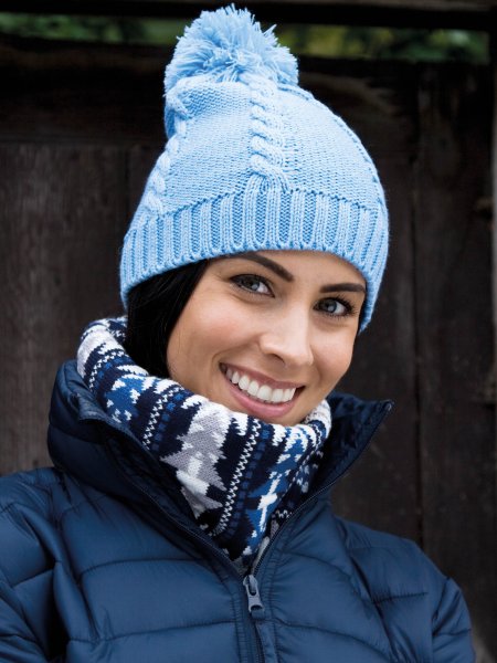 Mister Tee CABLE KNIT POM POM BEANIE Bonnet à Pompon Result - R149X