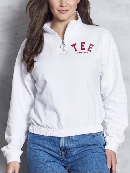 Mister Tee Sweat Court Col Zippé Femme AWDis - JH037