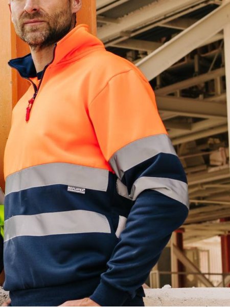 Mister Tee Sweat Col Zippé Haute Visibilité à Personnaliser Velilla - V5701