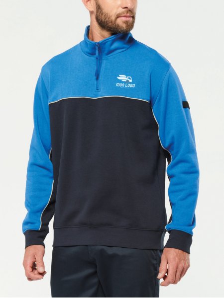 Mister Tee Sweat Personnalisé Col Zippé écoresponsable WK. Designed To Work - WK404