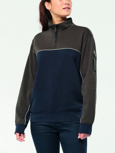 Mister Tee Sweat Personnalisé Col Zippé écoresponsable WK. Designed To Work - WK404