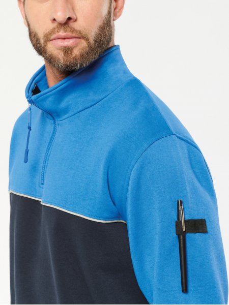 Mister Tee Sweat Personnalisé Col Zippé écoresponsable WK. Designed To Work - WK404