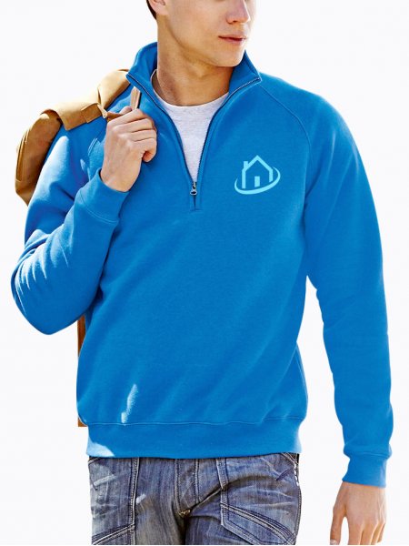 Mister Tee Sweat Personnalisé Pas Cher - Col Zippé Fruit Of The Loom - SC165