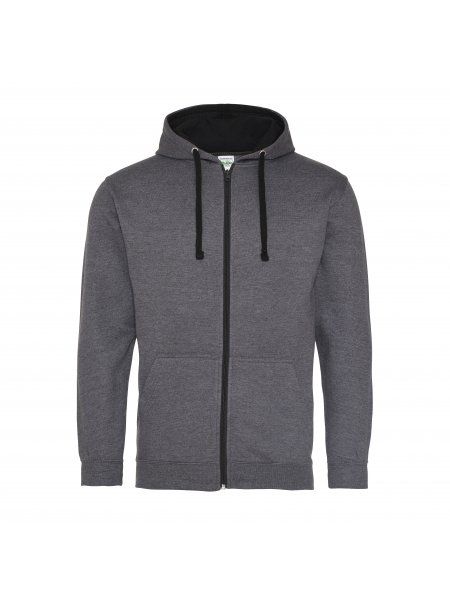 mister tee Sweat zippé personnalisé pas cher - capuche et zip contrastés AWDis - JH053