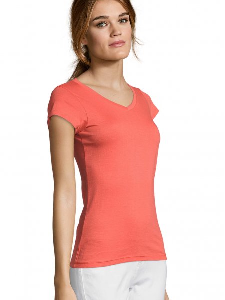 Mister Tee T-shirt Col V Femme Personnalisé Pas Cher Sol's - MOON - 11388