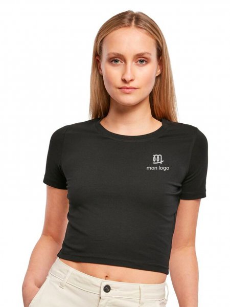 Mister Tee T Shirt Crop Top à Personnaliser Build Your Brand - BY042