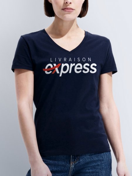 Mister Tee T-shirt Femme Col V Livraison Express Mistertee.fr - TSCOLVFEMME