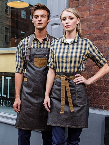 Mister Tee Tablier Denim "effet Huilé" à Bavette à Personnaliser Premier - PR136