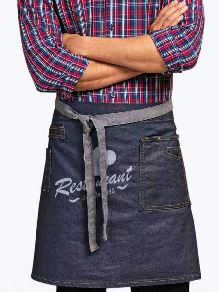 Mister Tee Tablier Denim "effet Huilé" Mi-court à Personnaliser Premier - PR135