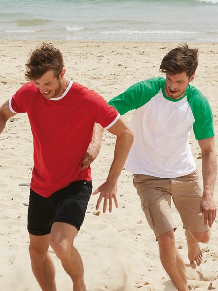 Mister Tee Tee Shirt Manches Raglan Contrastées à Personnaliser Fruit Of The Loom - SC61026