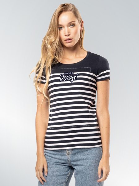 Mister Tee Tee-shirt Marinière Femme à Personnaliser Kariban - K3034