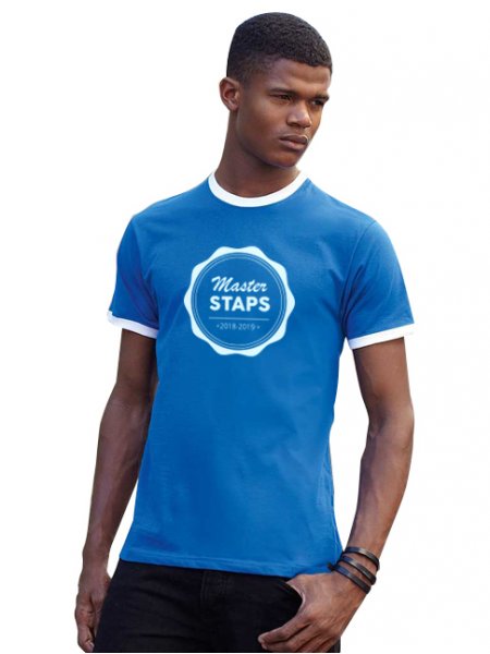 Mister Tee Tshirt Col Et Manches Bicolores à Personnaliser Fruit Of The Loom - SC61168