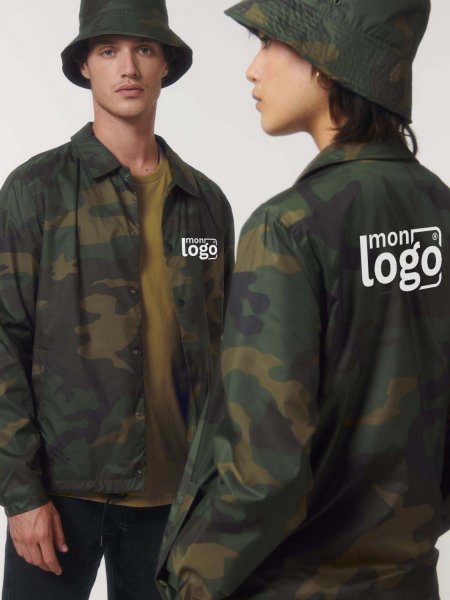 Mister Tee Veste Camouflage Recyclée à Personnaliser - Coacher AOP Stanley / Stella - STJU879