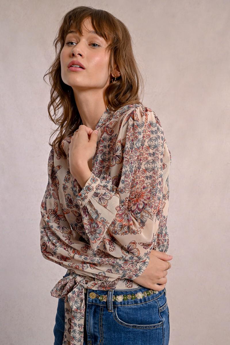 Molly Bracken Blouse Imprimée Et En Semi-transparence