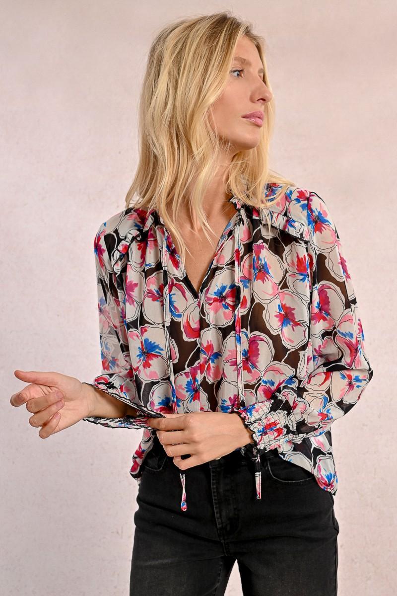 Molly Bracken Chemisier En Semi-transparence à Imprimé