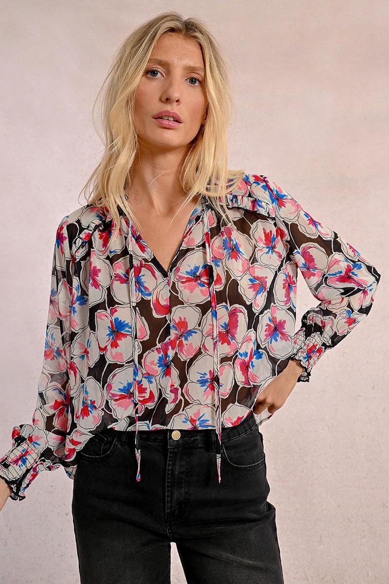 Molly Bracken Chemisier En Semi-transparence à Imprimé