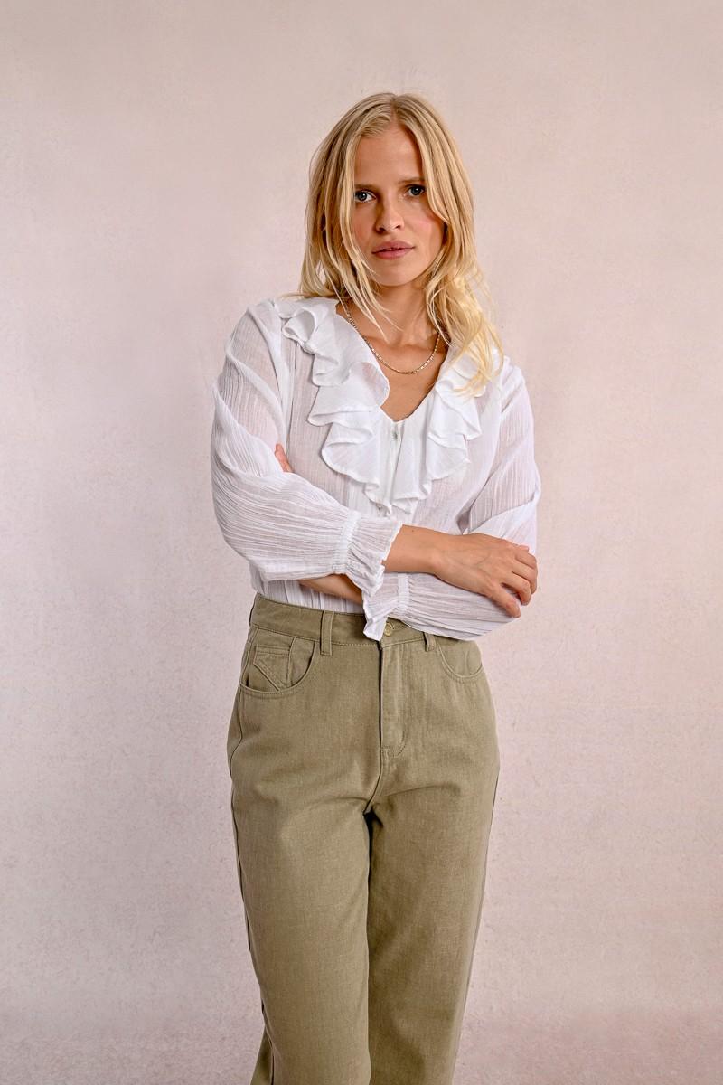 Molly Bracken Chemisier Volanté En Semi-transparence