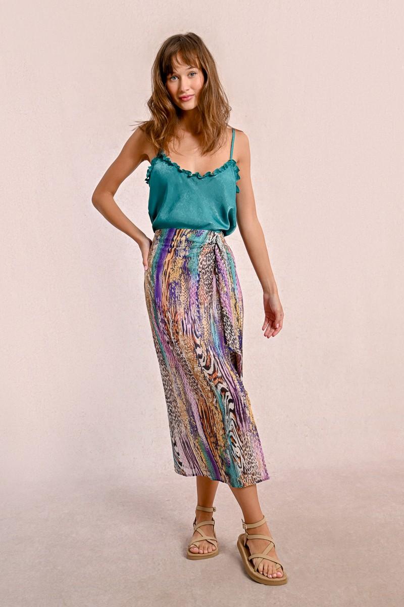 Molly Bracken Longue Jupe Imprimée En Semi-transparence